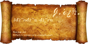 Jónás Örs névjegykártya