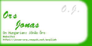 ors jonas business card