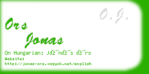 ors jonas business card